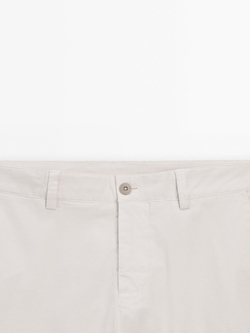 Massimo Dutti Зауженные брюки из твила, цвет льда