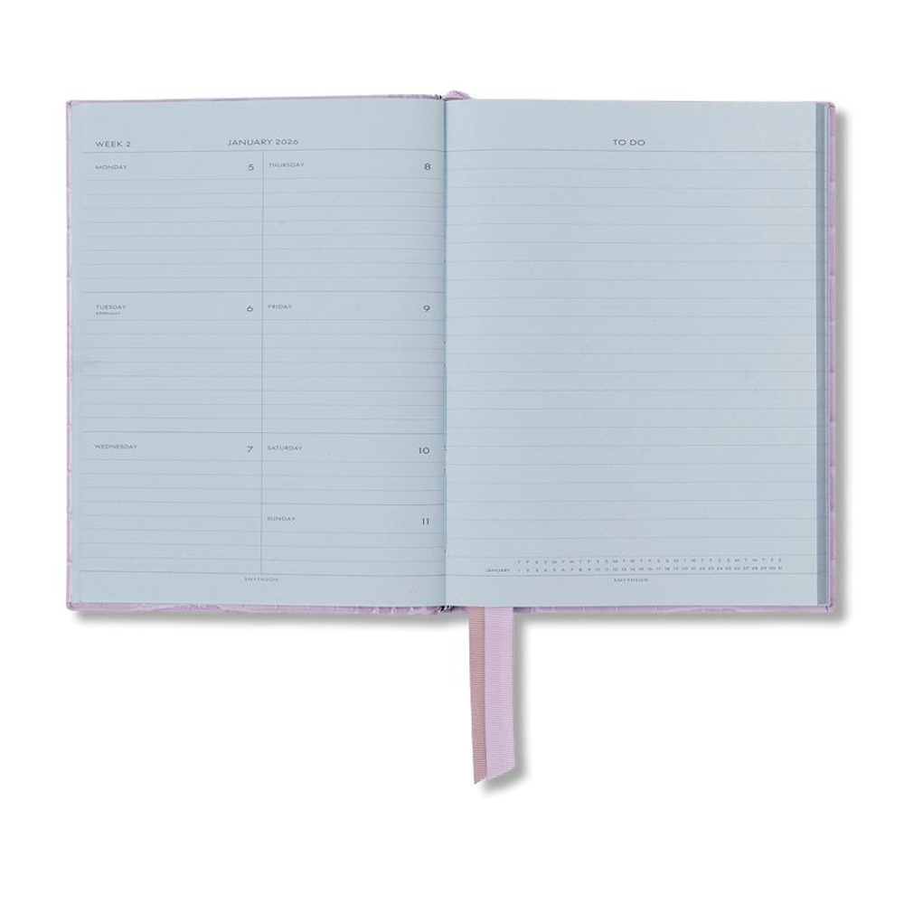Smythson Ежедневник 2026 Soho Weekly Diary in Mara, Lilac