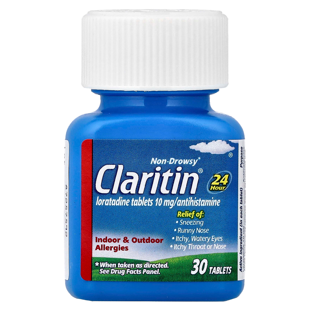 Claritin, Non-Drowsy, лоратадин в таблетках, 10 мг, 30 таблеток