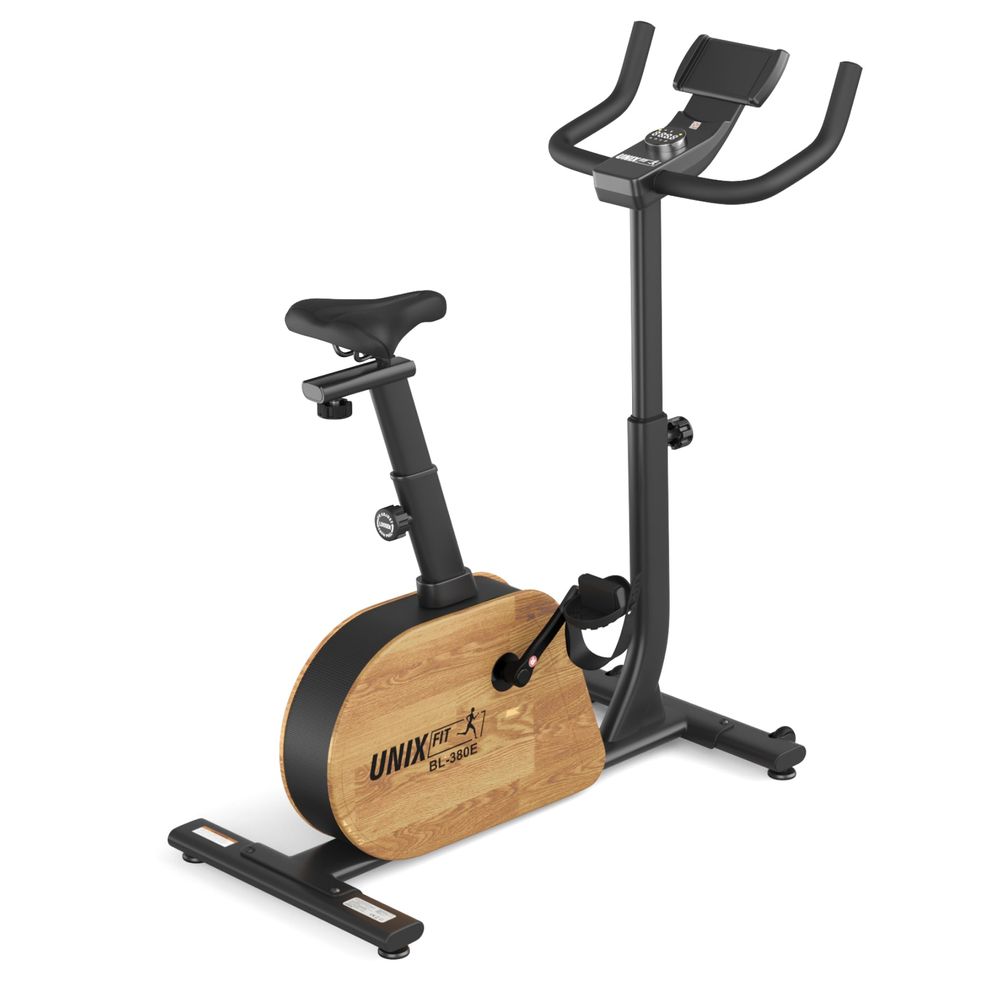 Велотренажер генераторный UNIX Fit BL-380E деревянный / Wood