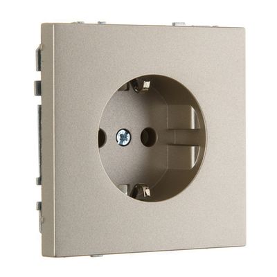 Розетка 16А 250В, пружинные зажимы с заземлением LIREGUS MODERN IKL16-204-01.M/СH шампань