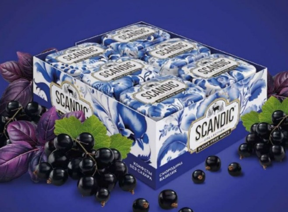 Конфеты Scandic Смородина-базилик 14гр *18шт