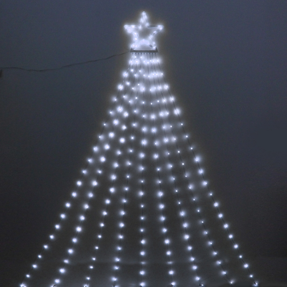 Гирлянда для дома ЗАНАВЕС «Звездное сияние» 2 м (водопад) 196 ламп LED, 7 режимов, IP-20, 220v, Белый