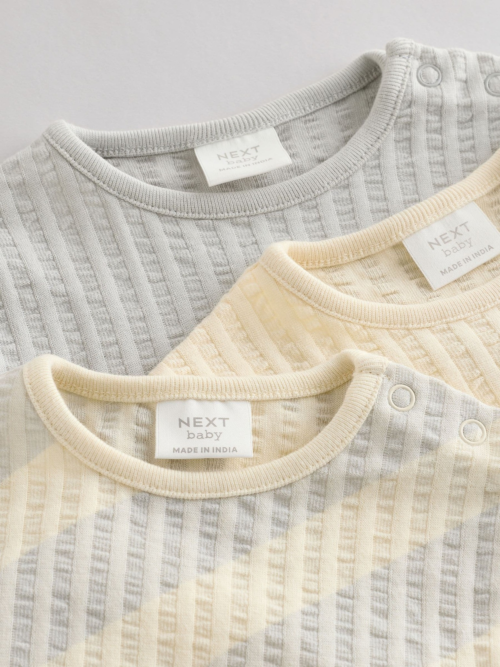 Боди с длинным рукавом для малышей Next B23-062, 3 шт., Серый, Желтый