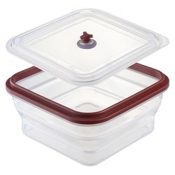 Контейнер для переноски и хранения силиконовый квадратный складной Silikobox, 1,2 л, темно-сливовый