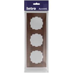 Рамка для розеток и выключателей Intro Accent 6-503-10 на 3 поста, СУ, венге | Intro