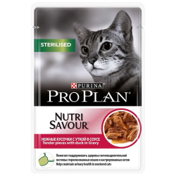 Pro Plan Sterilised Duck 85 г - консервы (пауч) для кошек кастрированных (утка)