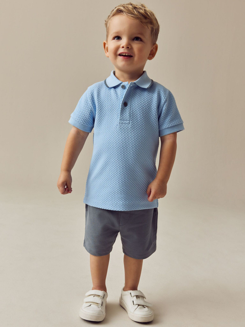 Поло и шорты в комплекте для мальчика Next E63-608, Синий, Голубой