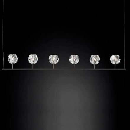 Люстра Rh Boule De Cristal Linear Chandelier 6 Black By Imperiumloft