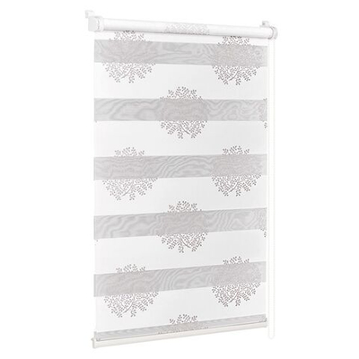 Рулонная штора День и ночь, 160х48 см, шир.крепл. 52 см, крем, серебро, СРШ-01МК-44802