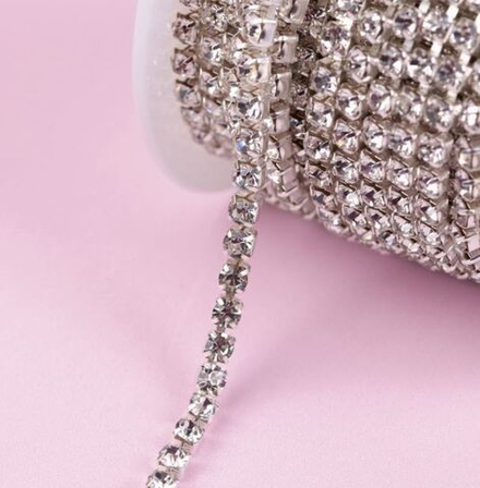 Цепь со стразами SS12 3,5мм,серебряный АУ 4325414