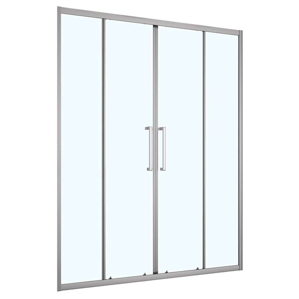 Душевая дверь Loranto раздвижная 150х190, толщина полотна 6мм , цвет профиля серый матовый