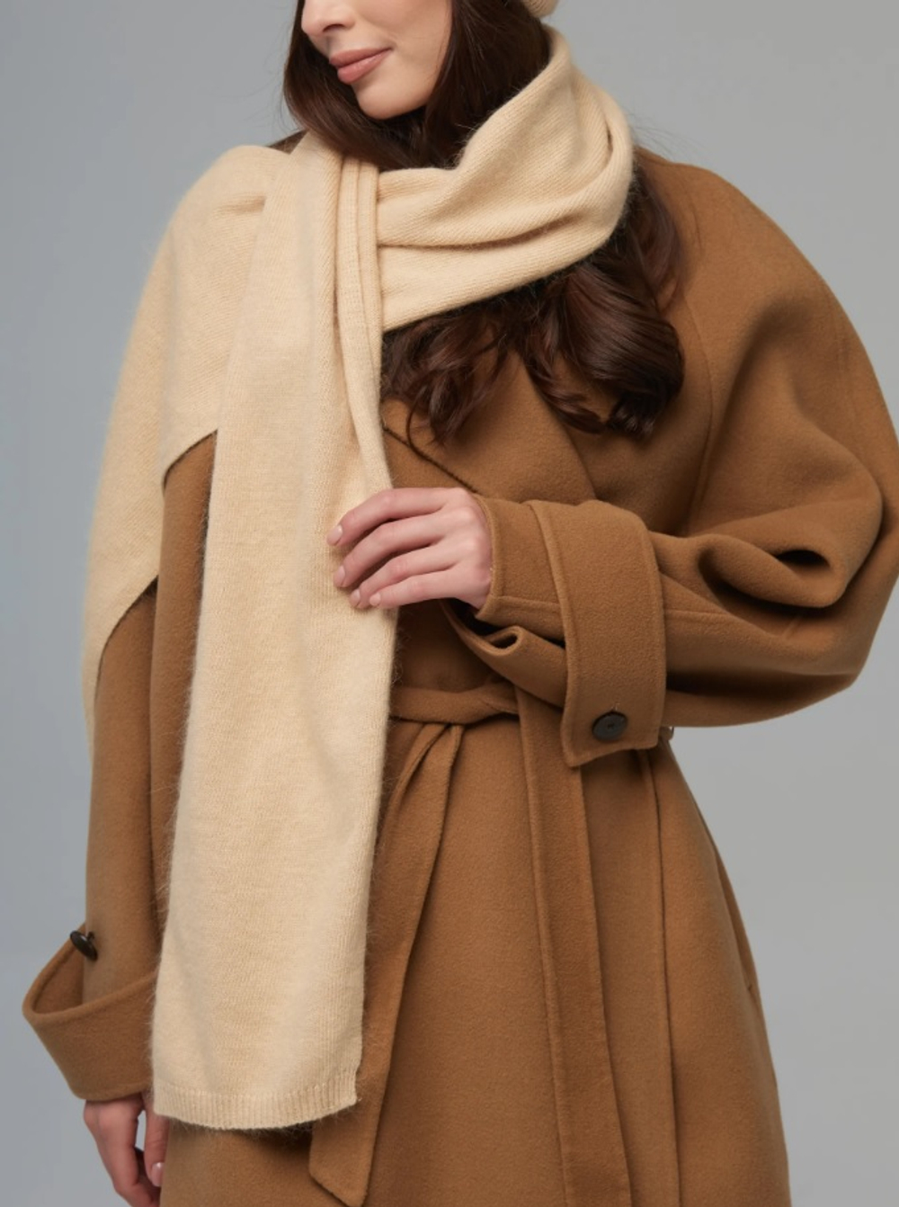 Пуховый шарф Ш402-08 бежевый