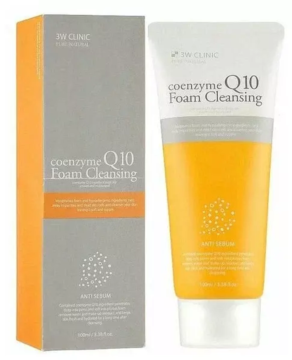 3W CLINIC Coenzyme Q10 Foam Cleansing Омолаживающая пенка с коэнзимом 100мл