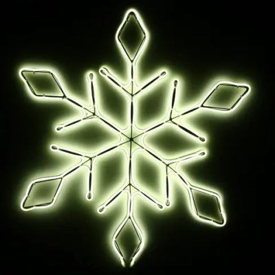 Фигура световая «Снежинка» 67 см, гибкий неон, белая (постоянное свечение)