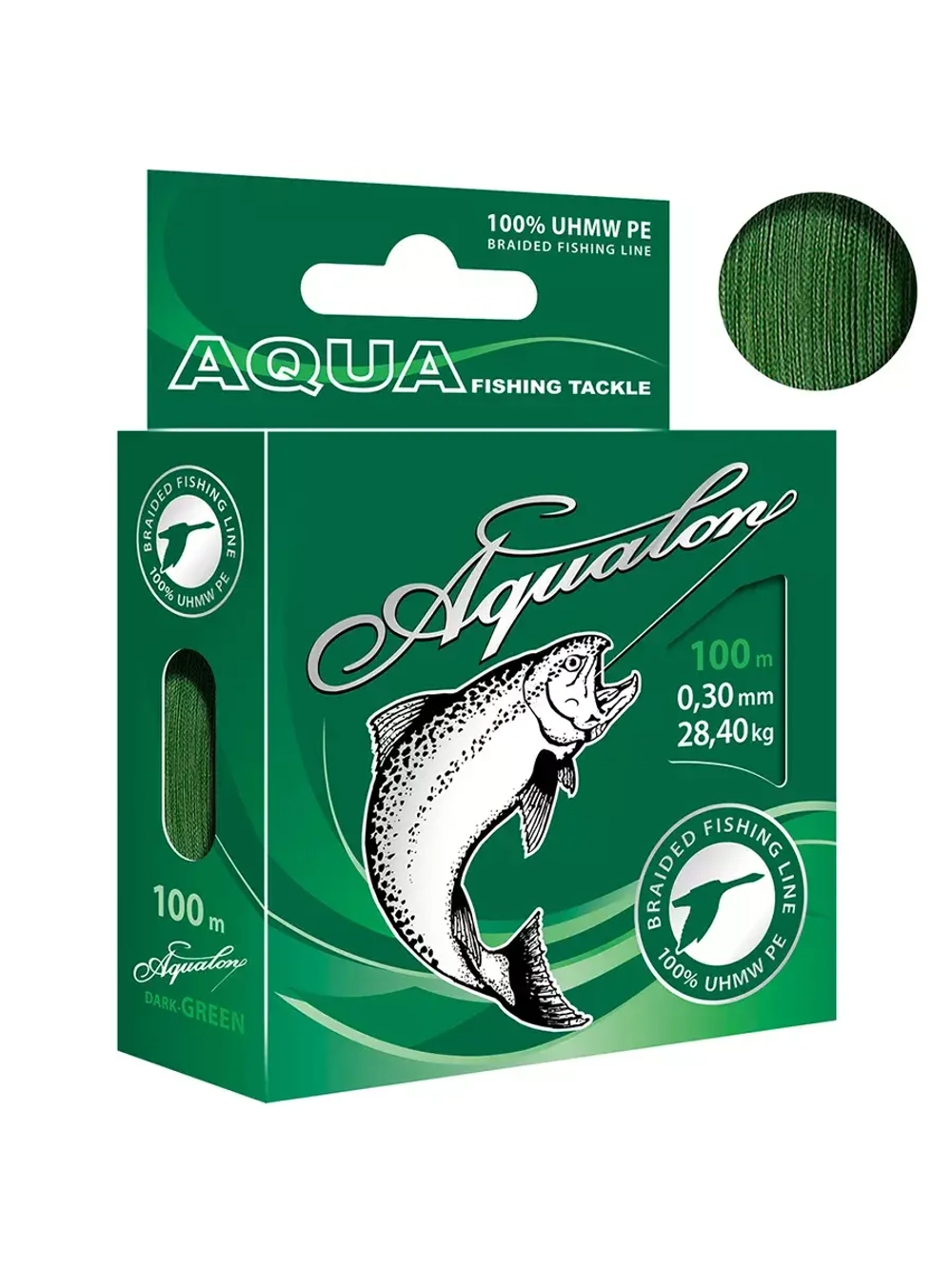 Плетеный шнур рыболовный lon Dark-Green 0,30mm 100m