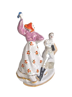Фарфоровая статуэтка "Гармонист и плясунья" Дулево