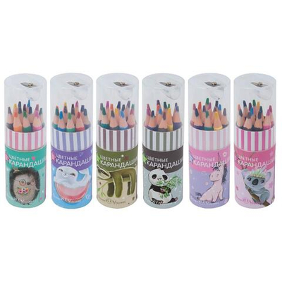 Карандаши 12 цв. "FunColor" пласт. Корпус в тубусе с точилкой, 6 вида (Bruno Visconti)