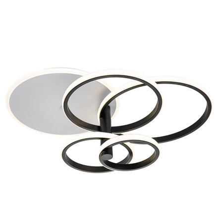 Светодиодный светильник 84+24Вт, 6772Лм, 3000К-6500К, Ra>80, ИК-пульт, плавная регулировка мощности, изменение цветовой температуры, ночник, металл/акрил, белый/черный