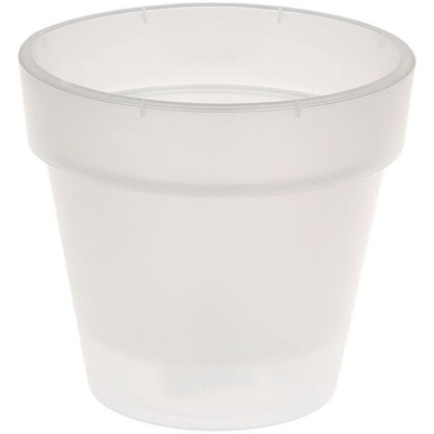 Кашпо для цветов пластиковое 2,4л d-17.5»Порто» со вставкой прозрачный