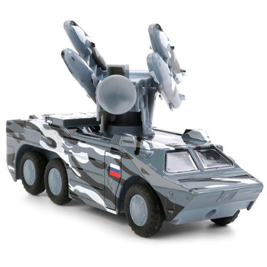 Машина металл рк оса, 15 см, дверь, подвиж. дет., инерц., сер.камуф., кор. Технопарк 