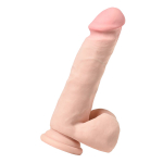 Телесный перезаряжаемый вибратор 21см с пультом ДУ ToyFa RealStick Ealstick Elite Vibro 987001