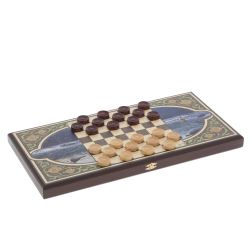 GAEM Игра настольная 2 в 1 ( шашки, нарды) "Рыбалка", L50 W25 H3 см