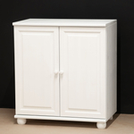 Комод белый 2 двери Харви из массива сосны с филенкой для спальни и кухни в викторианском стиле, комод деревянный для вещей и одежды на ножках напольный