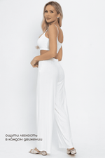 Брюки-палаццо для дома Шелк вискозы (молочные) Б14498-52М LT Collection