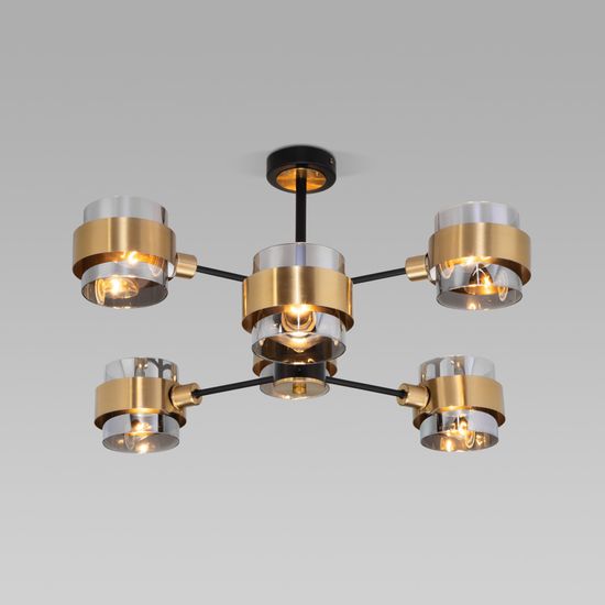 70127/6 / потолочный светильник / черный/дымчатый