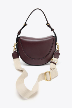 ZARA СУМКА-МЕССЕНДЖЕР С КЛАПАНОМ, БУРГУНДИ