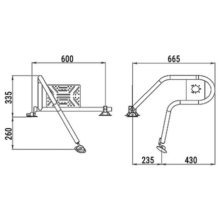 Стойка рулевая с креплением на баллон надувной лодки 32мм быстросъемная