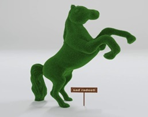Фигура с искусственным озеленением Конь на дыбах