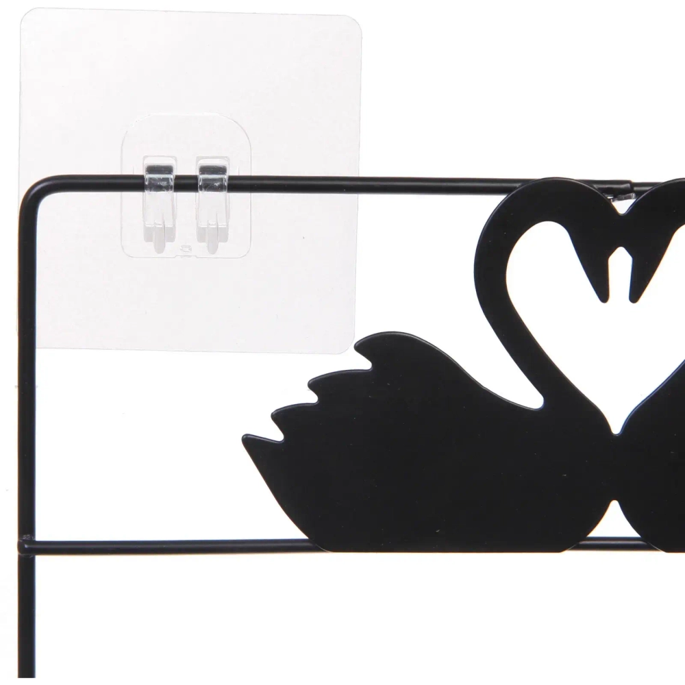 Органайзер металлический подвесной универсальный «ФАНАДЕРО», цвет черный, две полки, с крючками, 25*13*48см (лейбл)