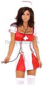 Дежурная медсестра, SM (42-44) (Цвет: красный с белым)