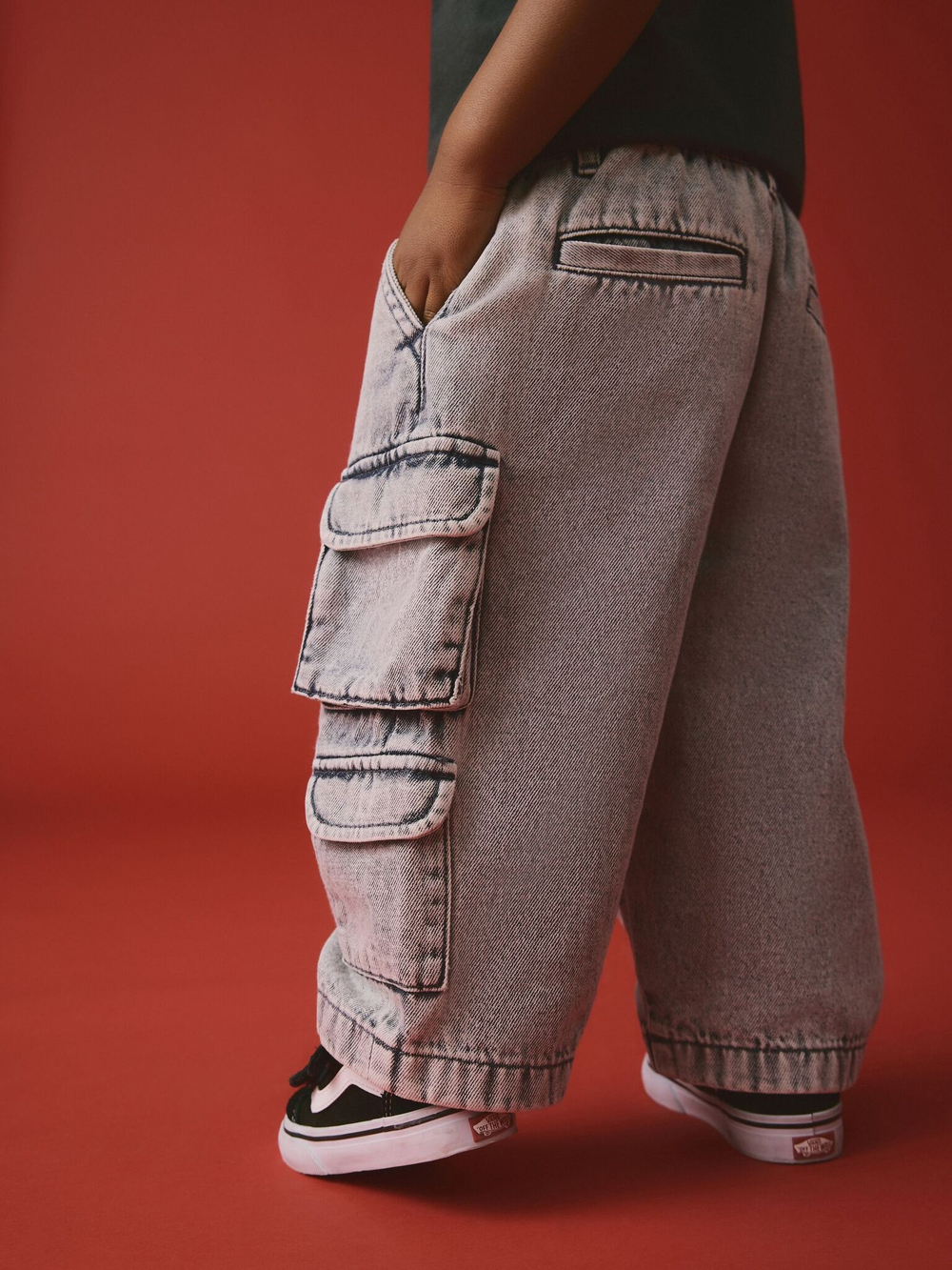 Джинсы карго для мальчика Next E45-342, Серый