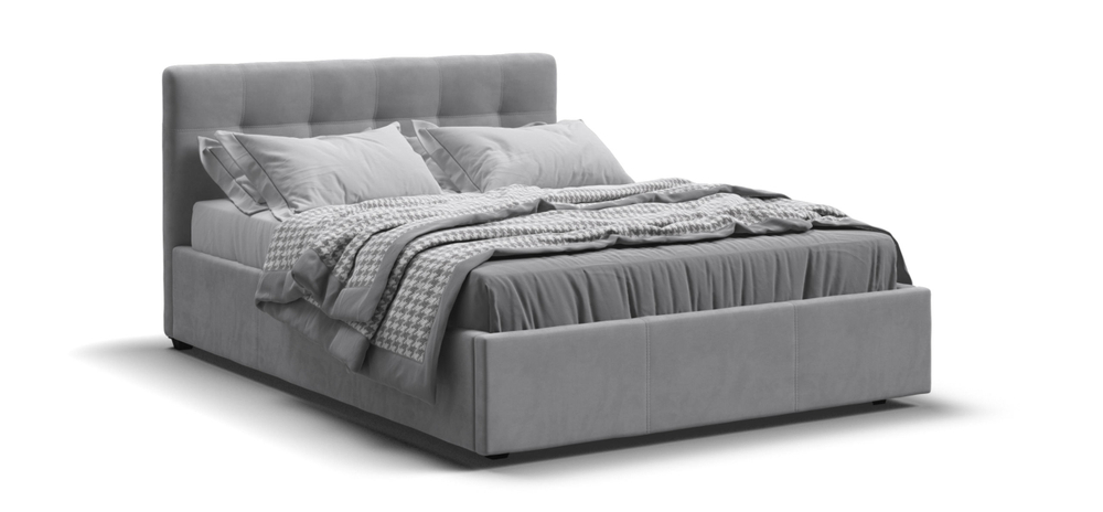 Белла Кровать+ПМ 140 Велюр Монолит сталь