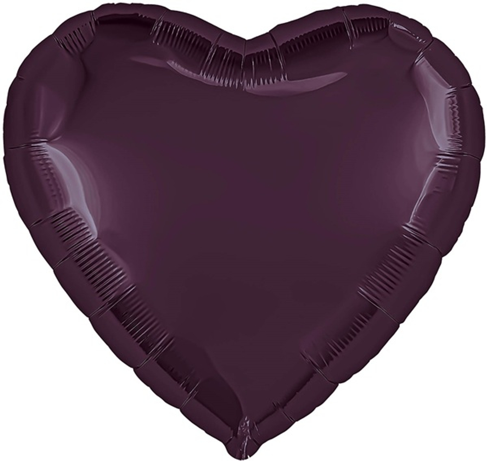 Шар фольга Сердце Темная вишня 91см с гелием