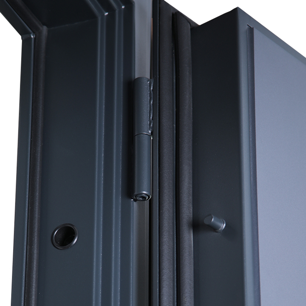 Входная металлическая дверь Ювентус металл штамп Графит/МДФ 10мм, цвет графит софт