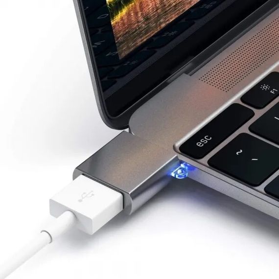 Адаптер Satechi Aluminum USB-C - USB-A 3.0 (ST-TCUAM) Space Gray
