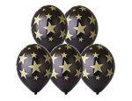Шар (14"/36 см) Шелкография металлик, Звезды золот-090 25 шт.