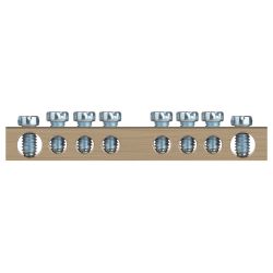 Шина ЭРА NO-122-14 PEN земля-ноль 6х9мм 8/1 латунная с креплениями по центру | Шины N, PE, PEN