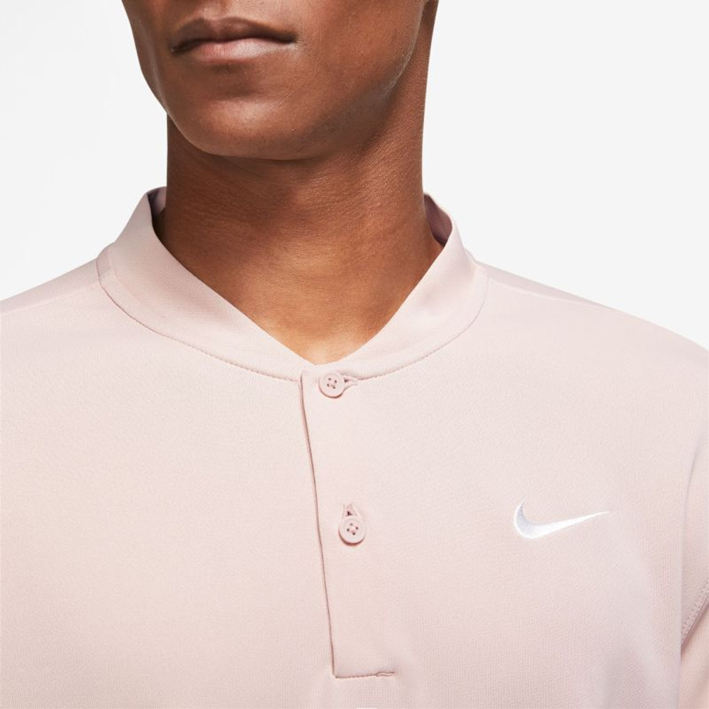 Мужское теннисное поло Nike Court Dri-Fit Blade Solid Polo - pink oxford/white