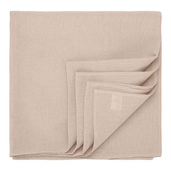 Скатерть из стираного льна бежевого цвета из коллекции essential, 170х170 см