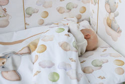 Комплект в детскую кроватку Lappetti Шарики для прямоугольной кроватки 6 предметов Молочный