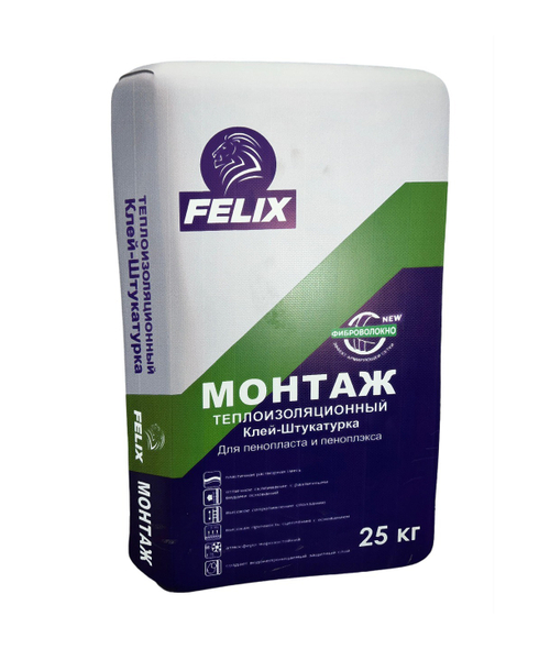 СМЕСЬ ТЕПЛОИЗОЛЯЦИОННАЯ КЛЕЙ ШТУКАТУРКА МОНТАЖ FELIX