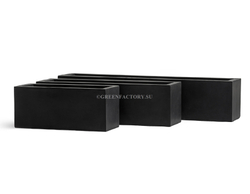 Кашпо TREEZ ERGO - серия Just - Узкий низкий прямоугольник - Антрацит