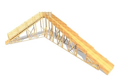 Зимняя деревянная горка