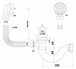 Сифон для ванны с выпуском и переливом 1/2" АНИ Пласт Е150