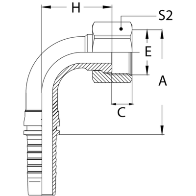 Фитинг DN 12 ORFS (Г) 1 (90)